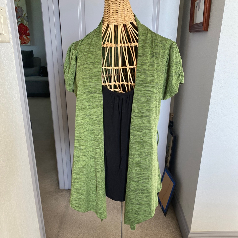 Women's Heart Soul Cardigan Green/Black Size XL #0011